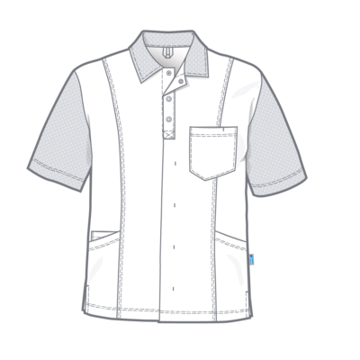 De Berkel Unisex jas Sandor wit/ lichtgrijs