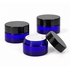 Glazen potje blauw glas met inlegplaatje 15 ml ( zelf te vullen)
