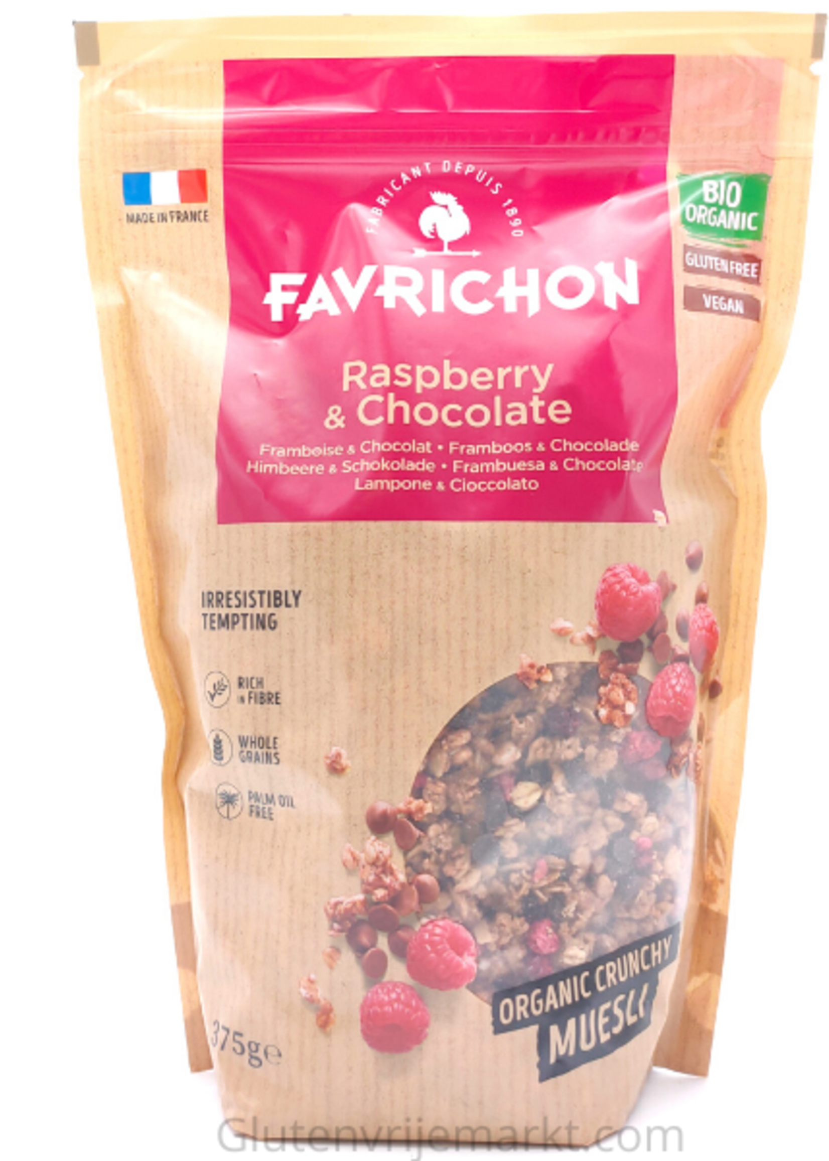 J. Favrichon Raspberry & Chocolate Muesli Biologisch