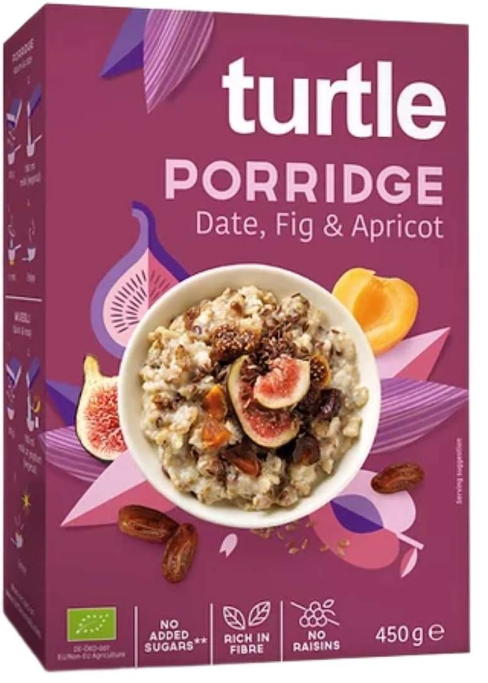 Turtle Havermoutpap met Dadels, Vijgen en Abrikozen Biologisch  450 gram