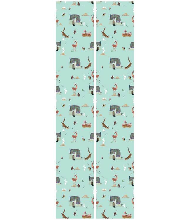 Tapete Fiep Westendorp Forest Animals, Mint, 97.4 x 280 cm