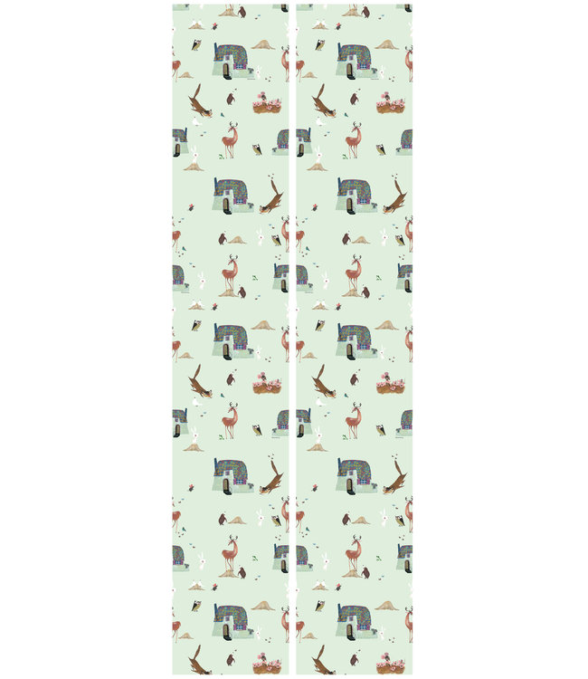 Wallpaper Fiep Westendorp Forest Animals, Green, 97.4 x 280 cm