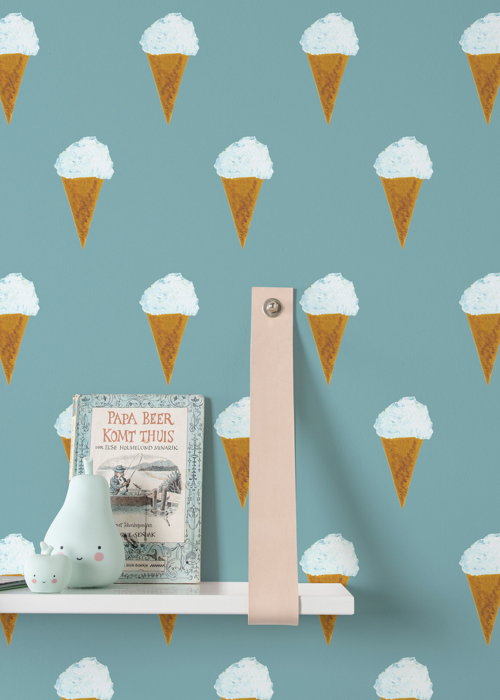 Wallpaper Fiep Westendorp Ice cream, Petrol, 97.4 x 280 cm