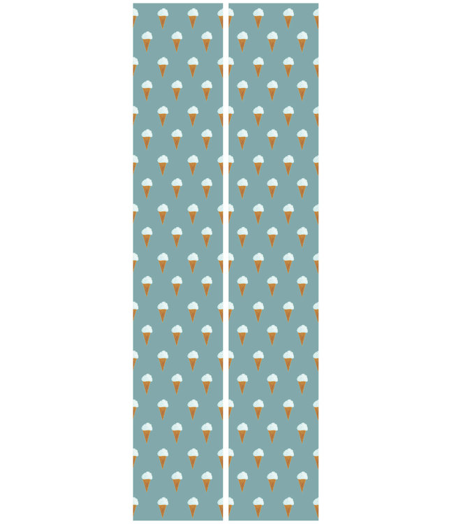 Wallpaper Fiep Westendorp Ice cream, Petrol, 97.4 x 280 cm