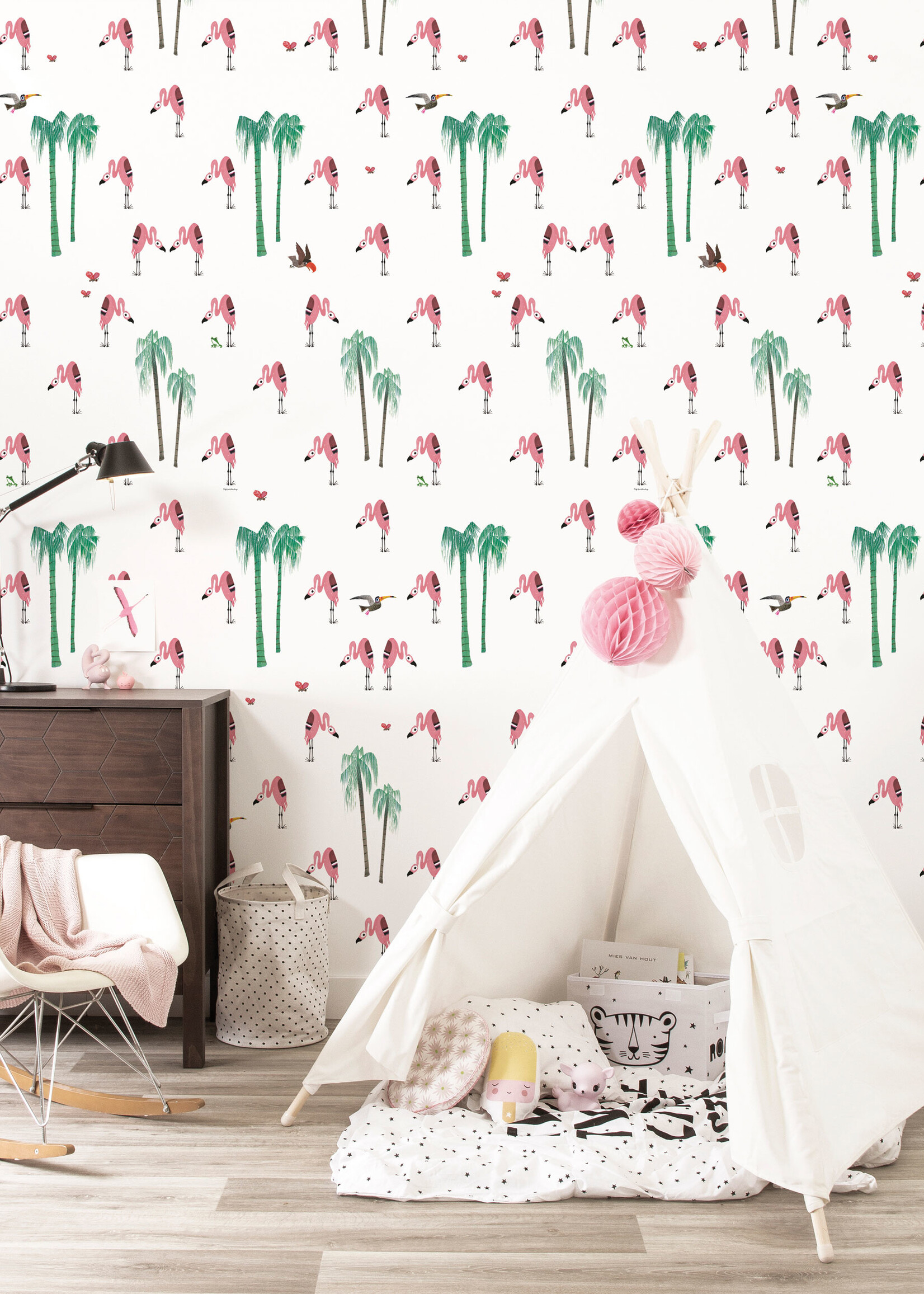 Behang Fiep Westendorp Flamingo, 97.4 x 280 cm