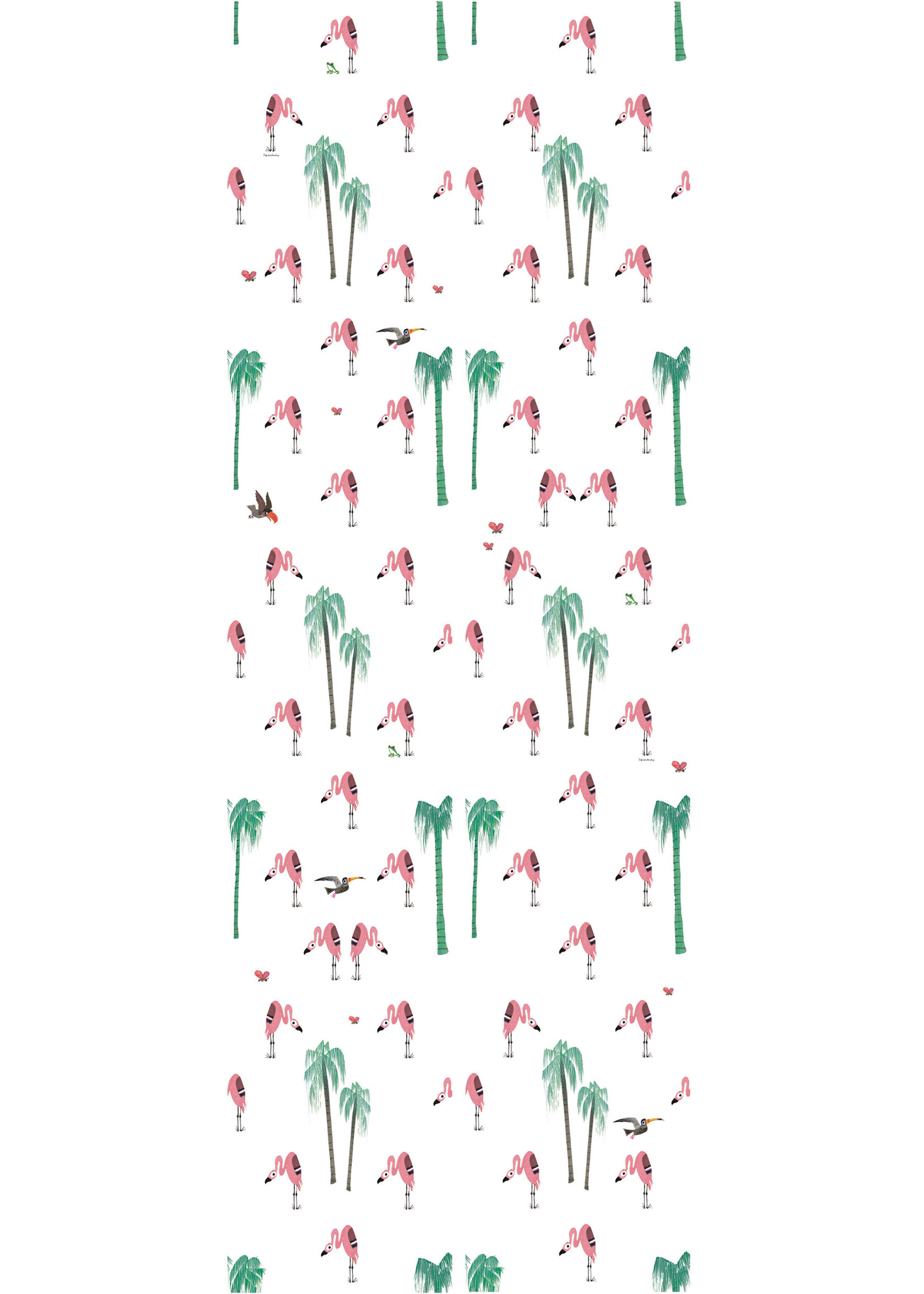 Tapete Fiep Westendorp Flamingo, 97.4 x 280 cm