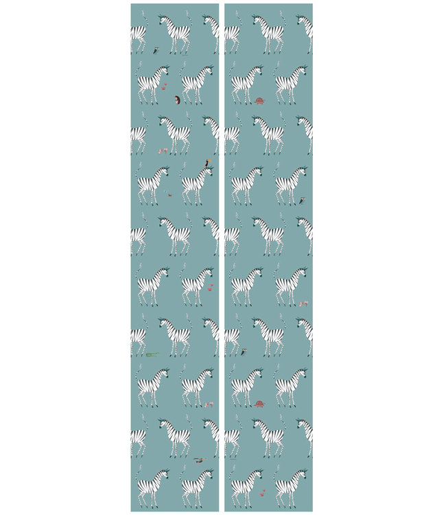Behang Fiep Westendorp Zebra, Petrol, 97.4 x 280 cm