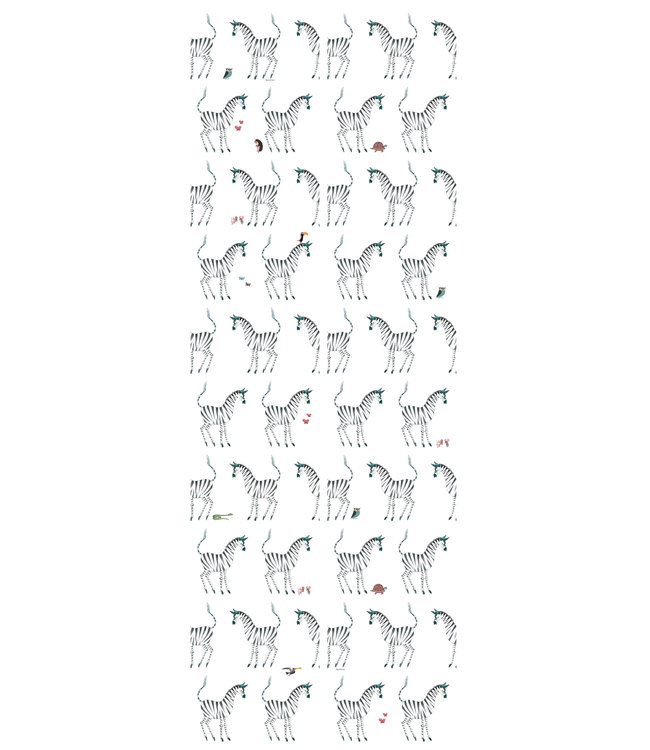 Tapete Fiep Westendorp Zebra, Weiß, 97.4 x 280 cm