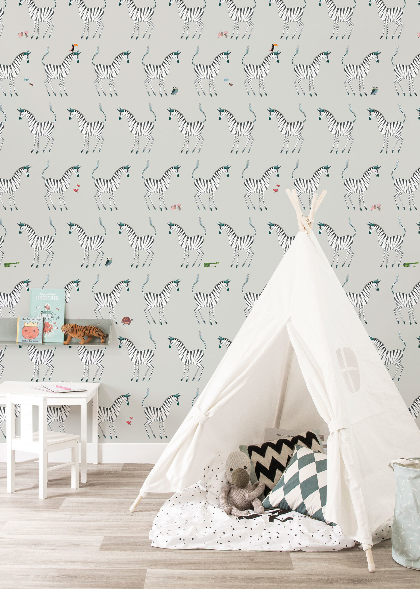Wallpaper Fiep Westendorp Zebra, Grey, 97.4 x 280 cm