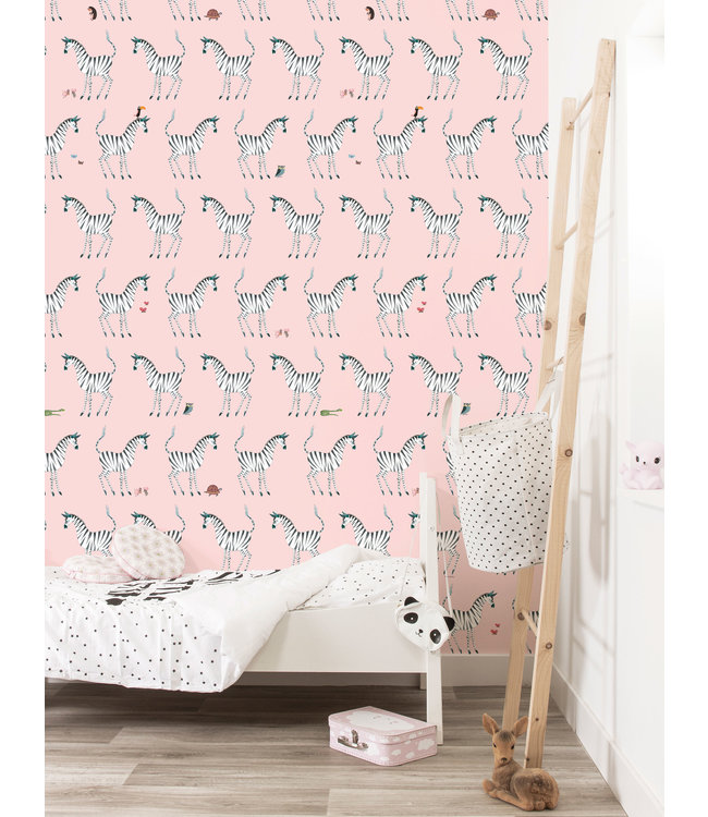 Wallpaper Fiep Westendorp Zebra, Pink, 97.4 x 280 cm