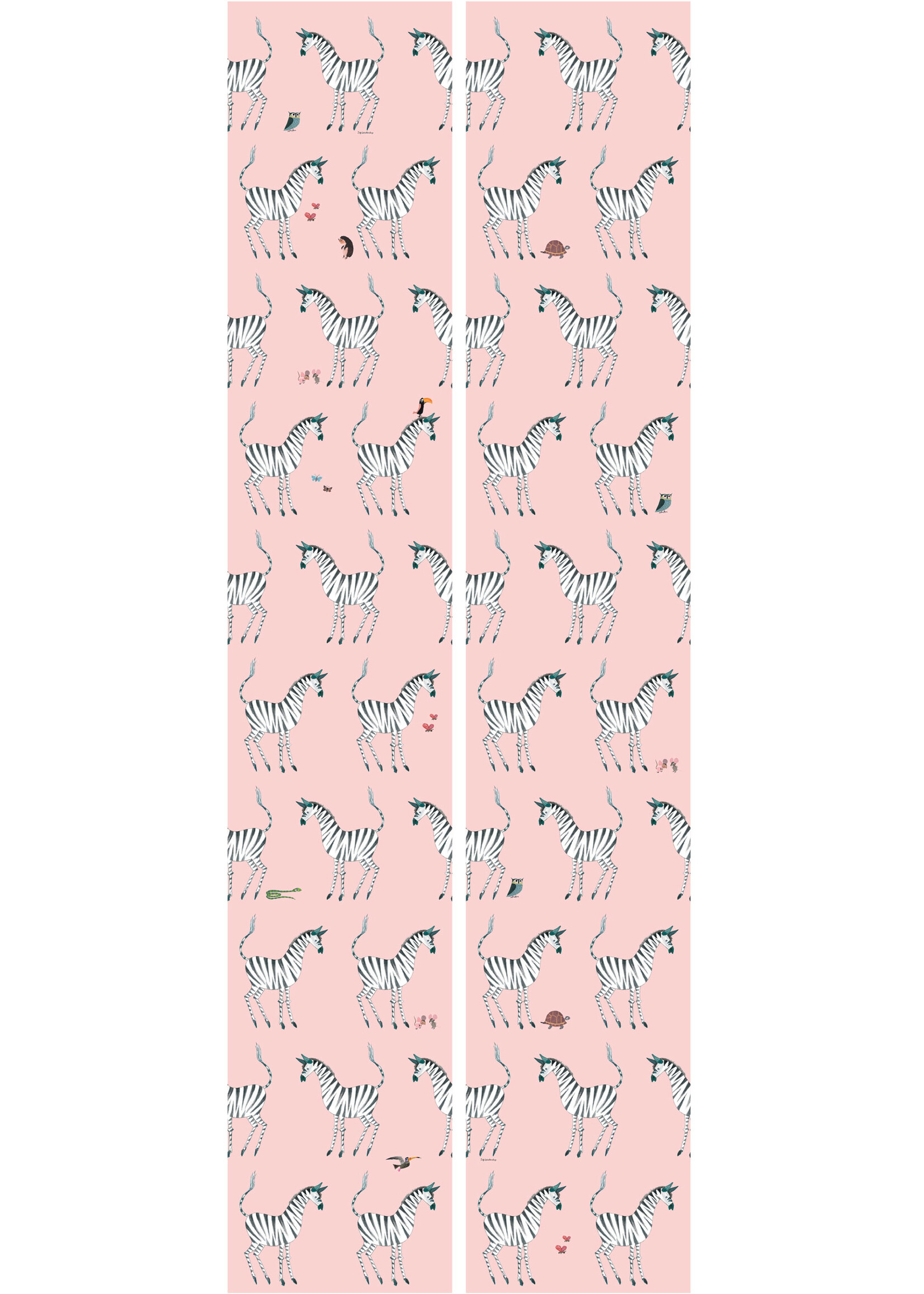 Tapete Fiep Westendorp Zebra, Rosa, 97.4 x 280 cm
