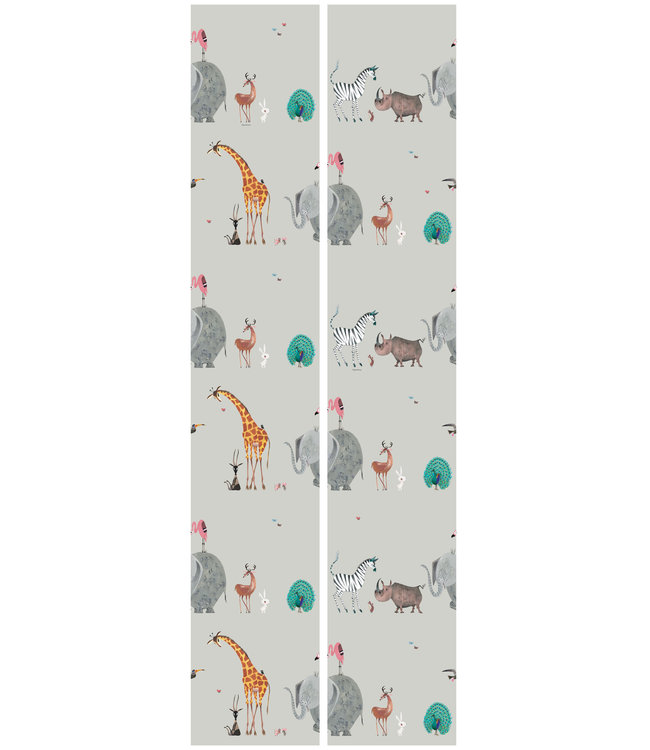 Wallpaper Fiep Westendorp Animal Mix, Grey, 97.4 x 280 cm