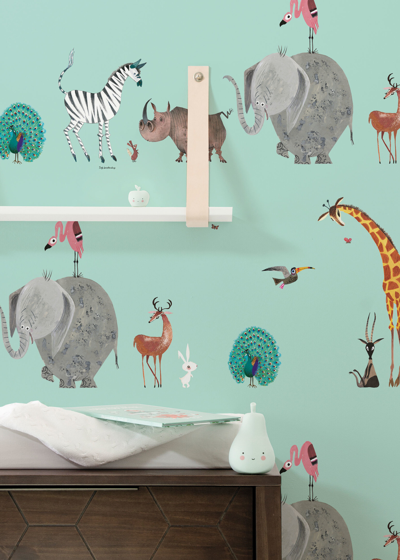 Wallpaper Fiep Westendorp Animal Mix, Mint, 97.4 x 280 cm
