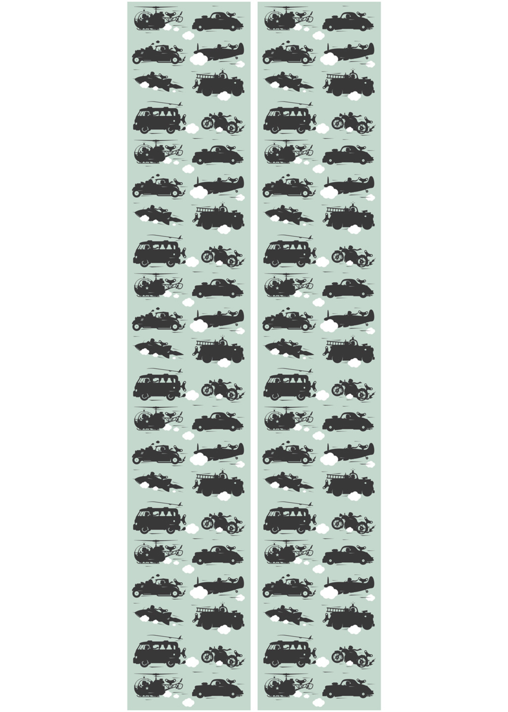 Tapete Vehicles, Grun, 97.4 x 280 cm