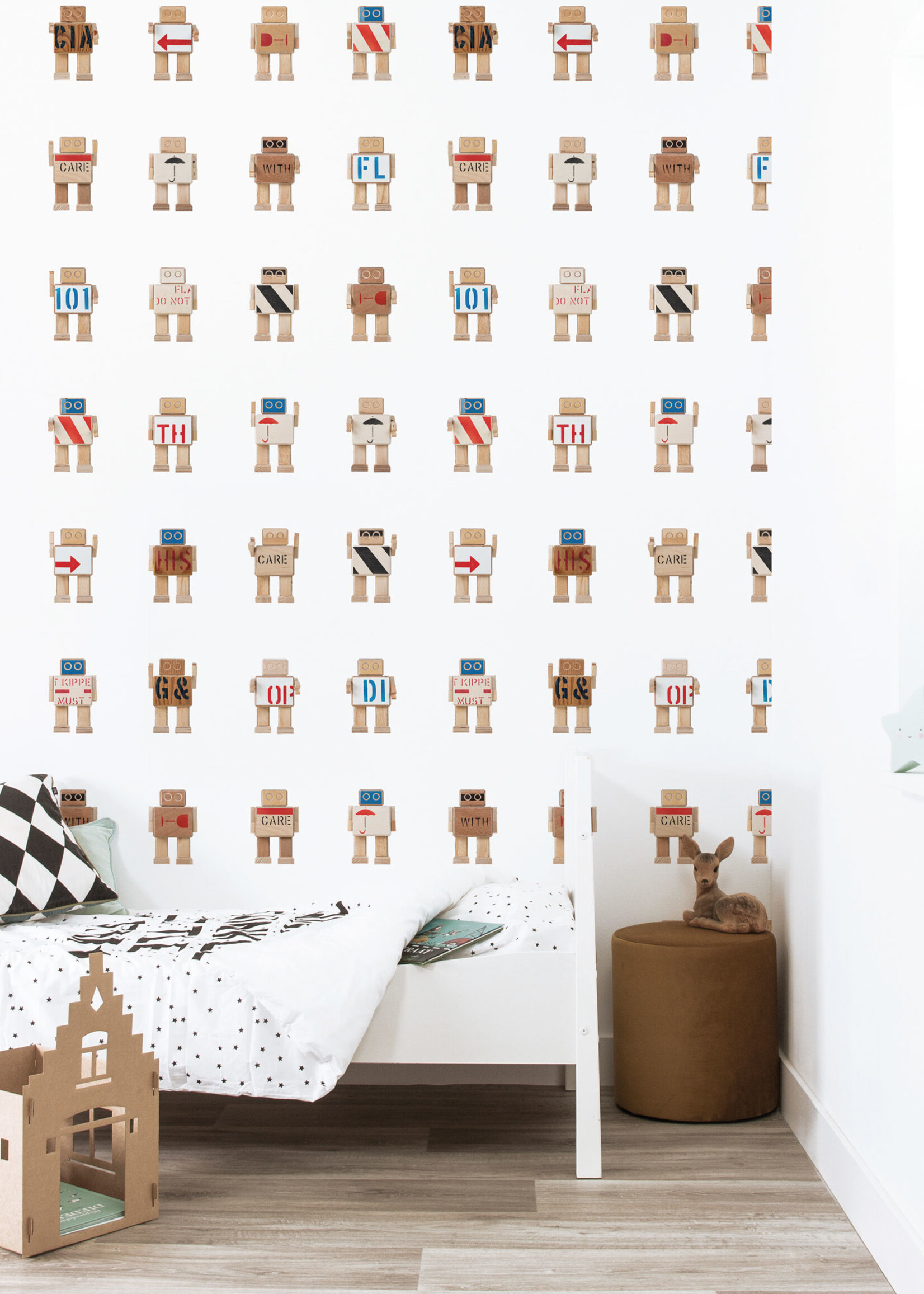 Behang Rijkswachters, Wit, 97.4 x 280 cm