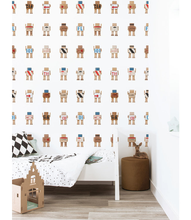 Behang Rijkswachters, Wit, 97.4 x 280 cm