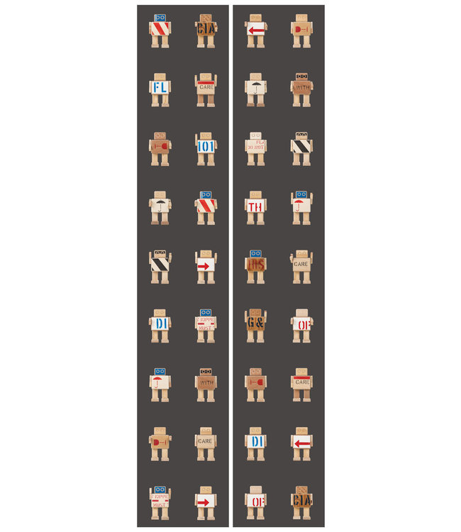 Tapete Rijkswachters, Schwarz, 97.4 x 280 cm