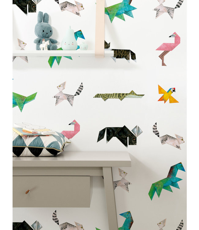 Behang Tangram Animals, 97.4 x 280 cm