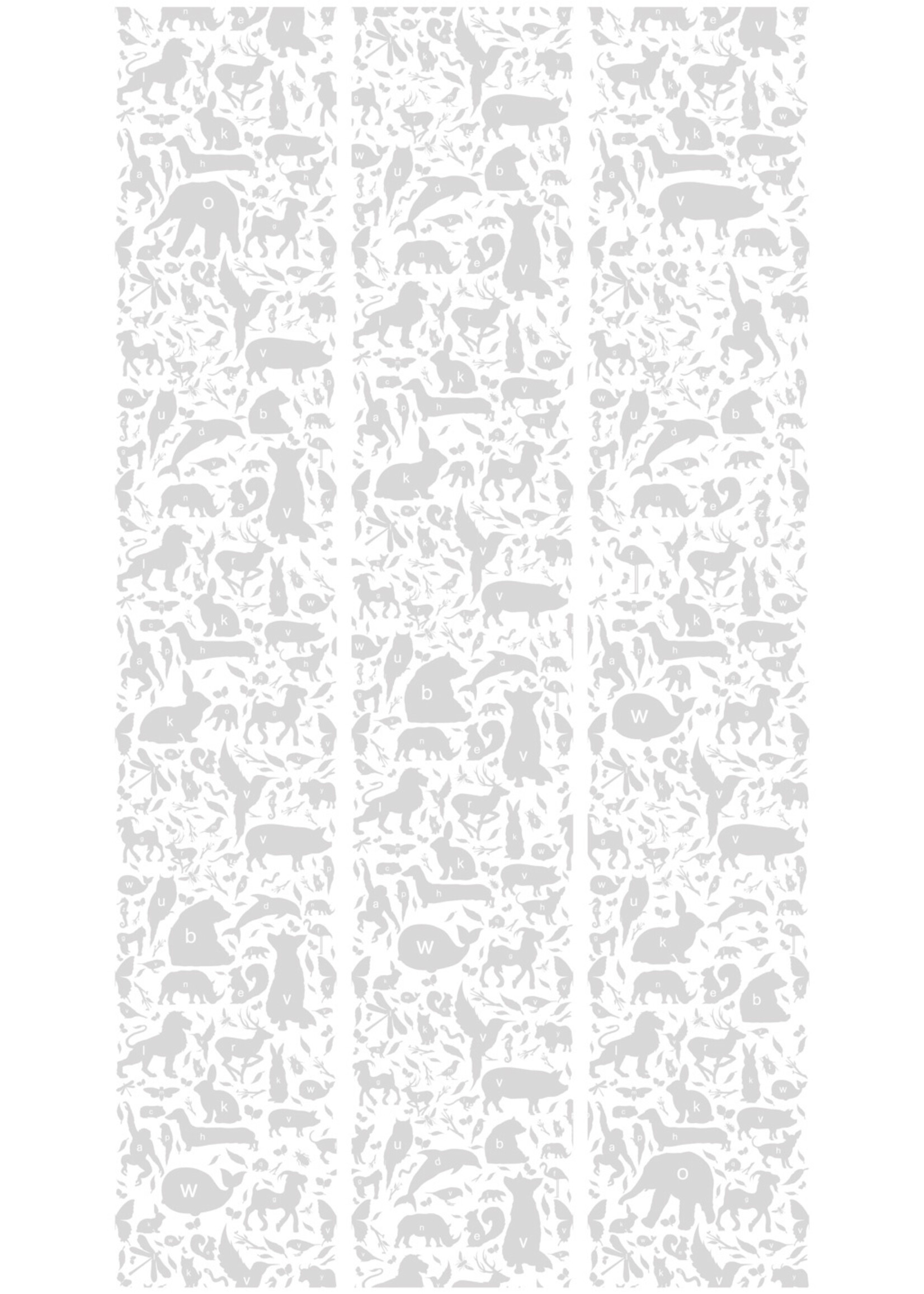 Behang ABC Animals, Lichtgrijs, 146.1 x 280 cm