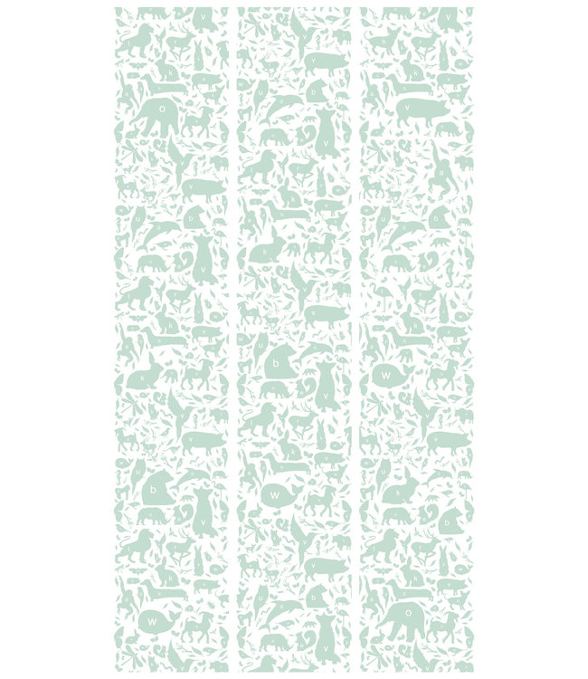 Behang ABC Animals, Groen, 146.1 x 280 cm