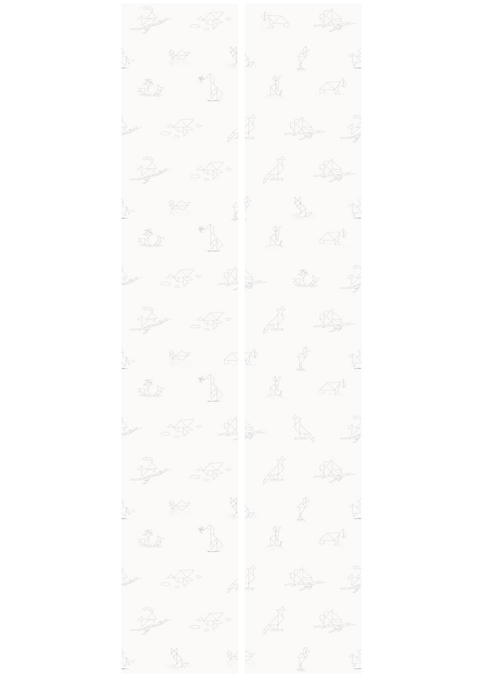 Wallpaper Tangram Animal Sketches, 97.4 x 280 cm