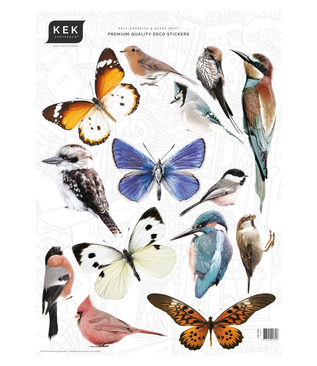 Set Wandtattoos Birds & Butterflies, 42 x 59 cm