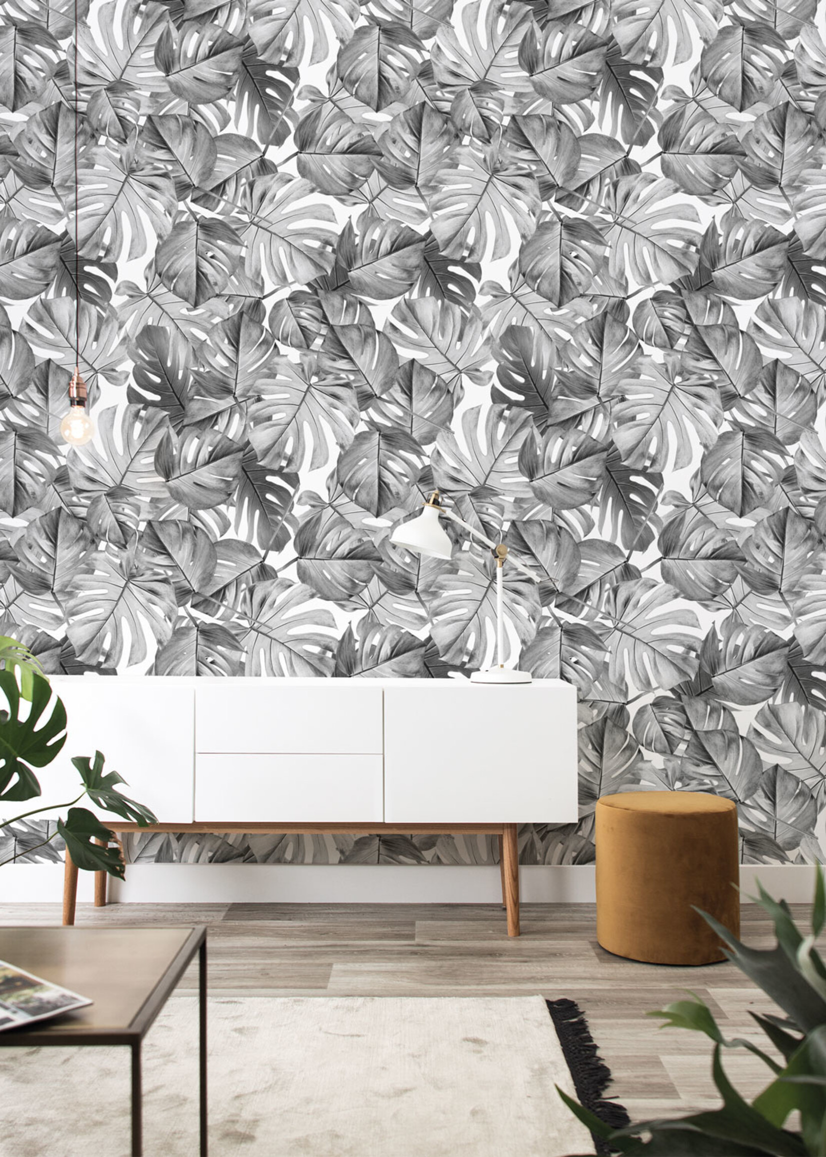 Botanical Tapete Monstera, 97.4 x 280 cm