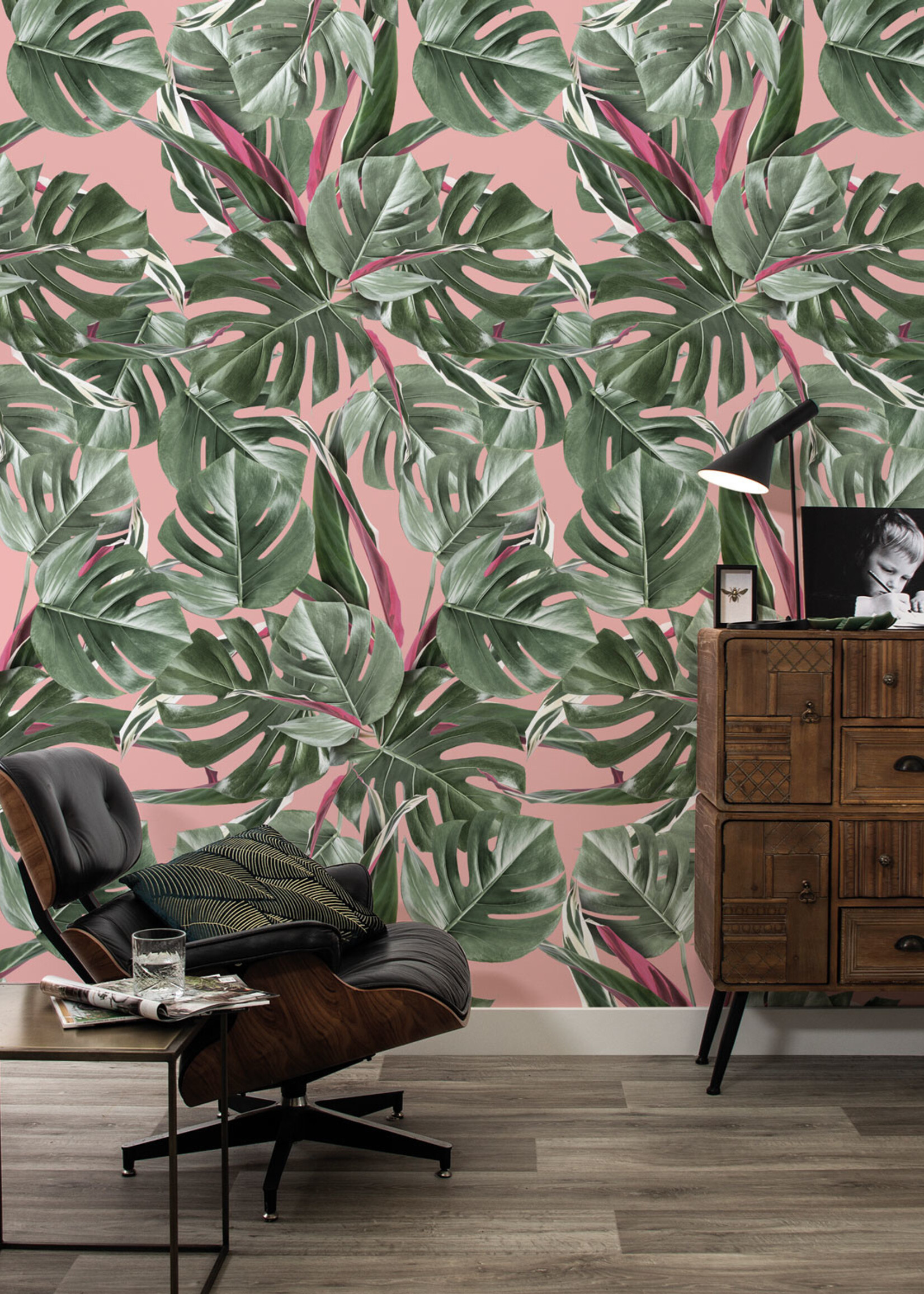 Bladeren behang Monstera, 97.4 x 280 cm