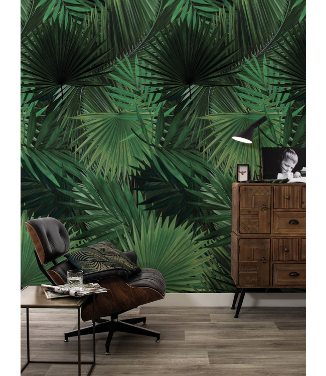 Botanical wallpaper Palm, 97.4 x 280 cm