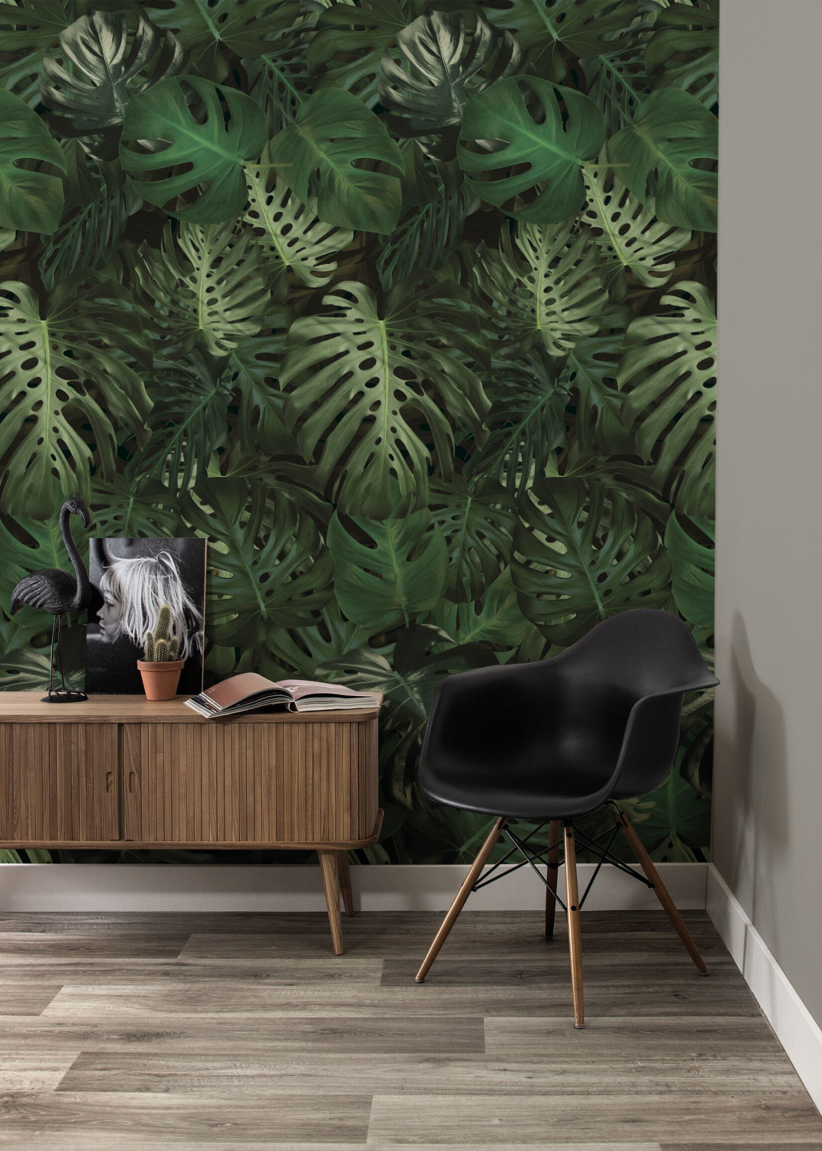 Bladeren behang Monstera, 97.4 x 280 cm
