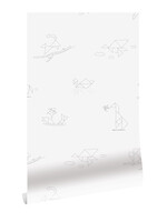 Behang Tangram Animal Sketches, 97.4 x 280 cm