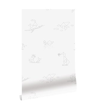 Herhaalbaar Tapete Tangram Animal Sketches, 97.4 x 280 cm