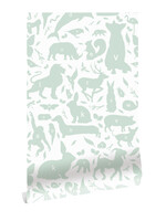 Wallpaper ABC Animals, Green, 146.1 x 280 cm