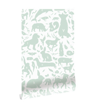Herhaalbaar Tapete ABC Animals, Grun, 146.1 x 280 cm