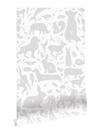 Wallpaper ABC Animals, Light Grey, 146.1 x 280 cm