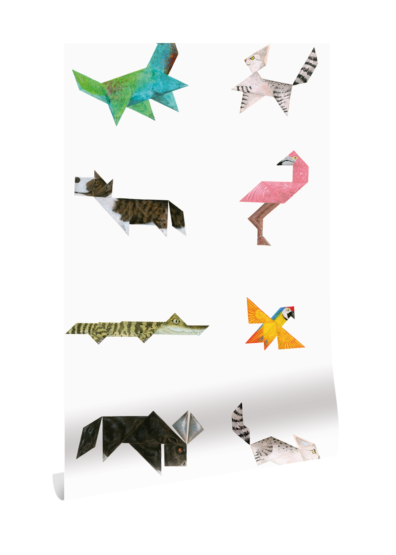Wallpaper Tangram Animals, 97.4 x 280 cm