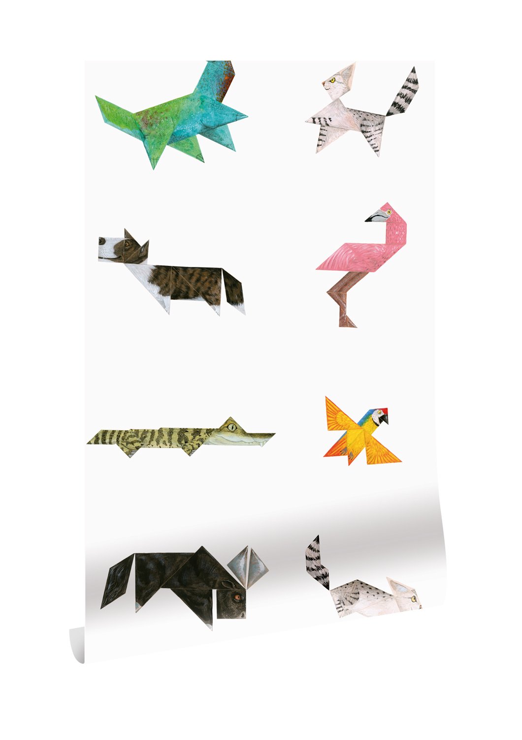 Wallpaper Tangram Animals, 97.4 x 280 cm - KEK Amsterdam