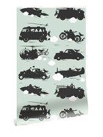 Tapete Vehicles, Grun, 97.4 x 280 cm