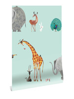 Tapete Fiep Westendorp Animal Mix, Mint, 97.4 x 280 cm