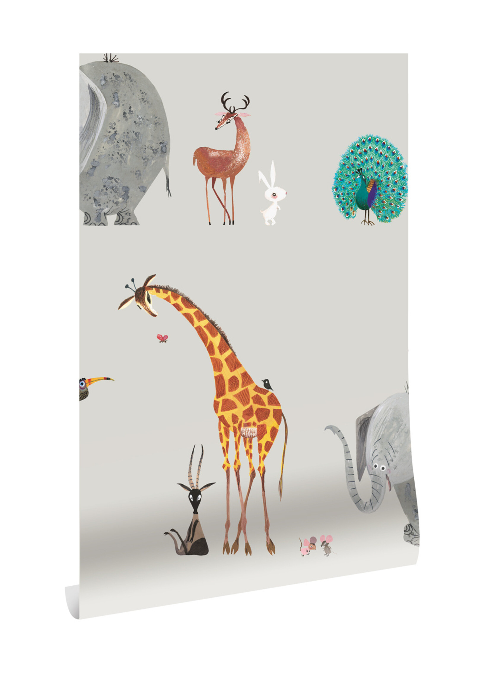 Wallpaper Fiep Westendorp Animal Mix, Grey, 97.4 x 280 cm