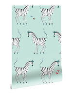 Tapete Fiep Westendorp Zebra, Mint, 97.4 x 280 cm