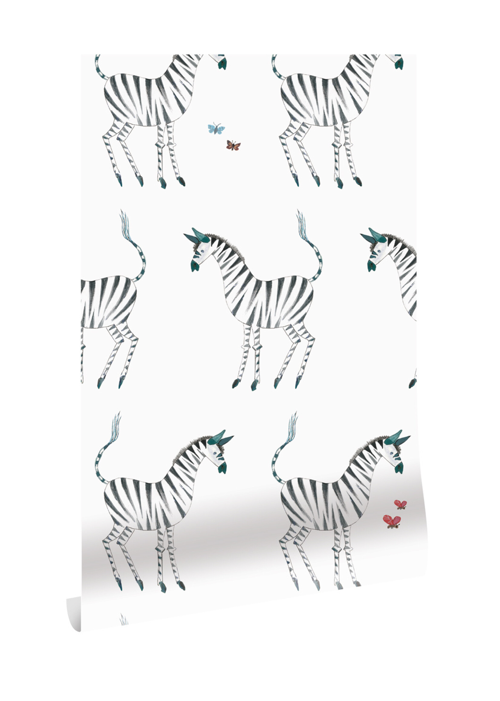 Tapete Fiep Westendorp Zebra, Weiß, 97.4 x 280 cm