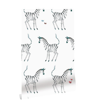 Herhaalbaar Behang Fiep Westendorp Zebra, Wit, 97.4 x 280 cm