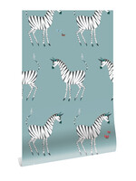 Tapete Fiep Westendorp Zebra, Petrol, 97.4 x 280 cm