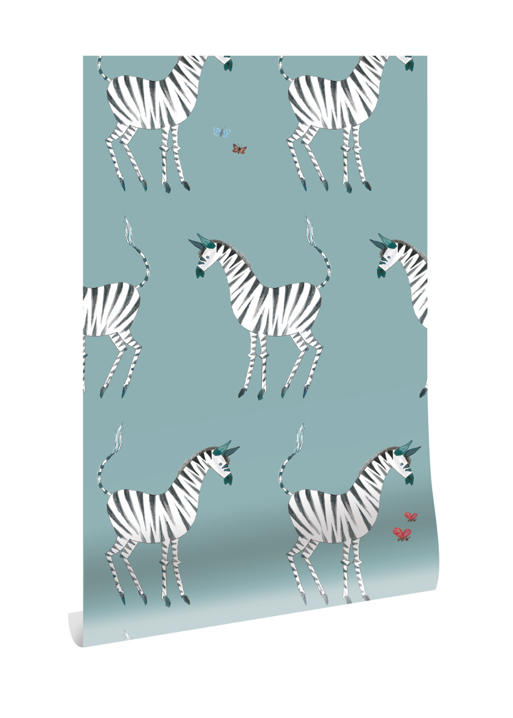 Tapete Fiep Westendorp Zebra, Petrol, 97.4 x 280 cm