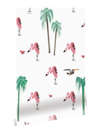 Tapete Fiep Westendorp Flamingo, 97.4 x 280 cm