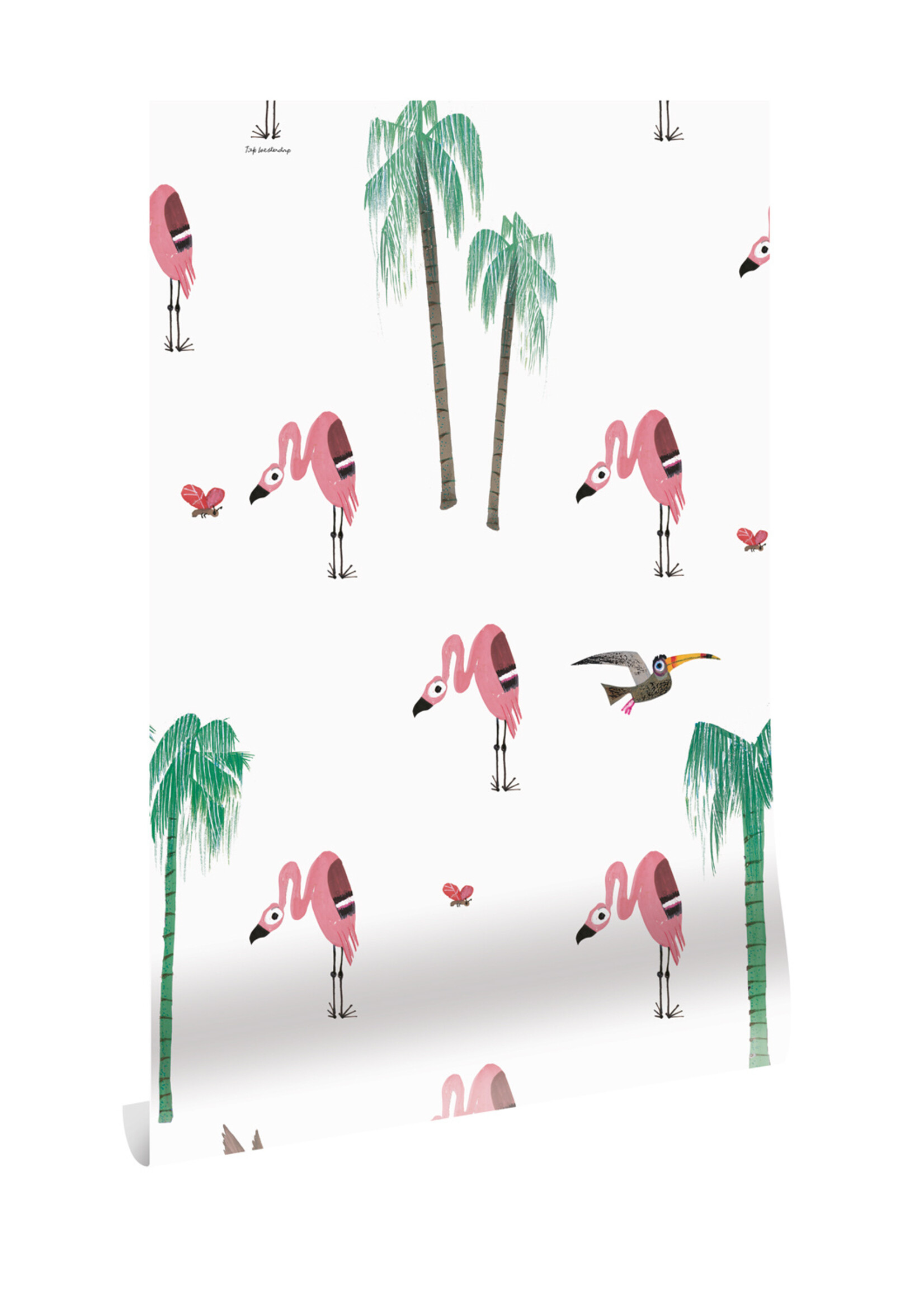 Tapete Fiep Westendorp Flamingo, 97.4 x 280 cm
