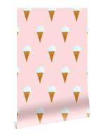 Wallpaper Fiep Westendorp Ice cream, Pink, 97.4 x 280 cm