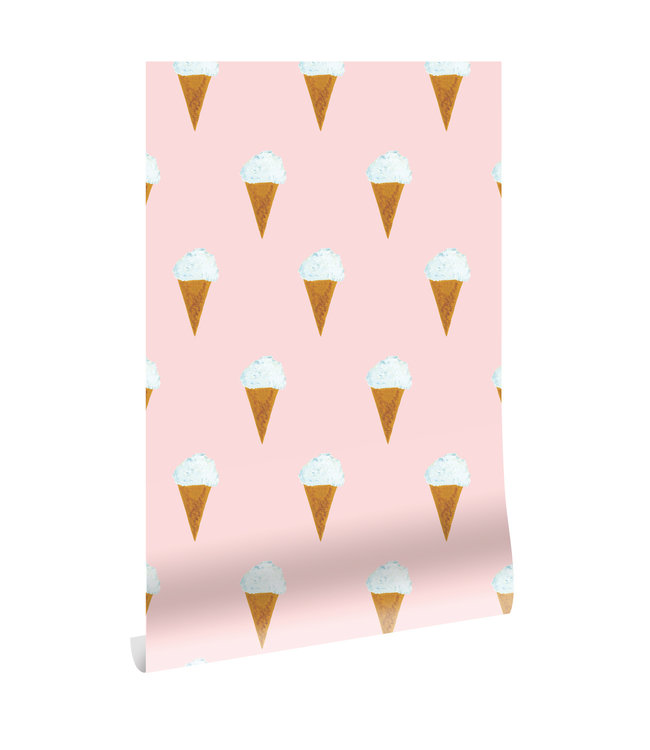 Herhaalbaar Wallpaper Fiep Westendorp Ice cream, Pink, 97.4 x 280 cm