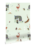 Tapete Fiep Westendorp Forest Animals, Grun, 97.4 x 280 cm